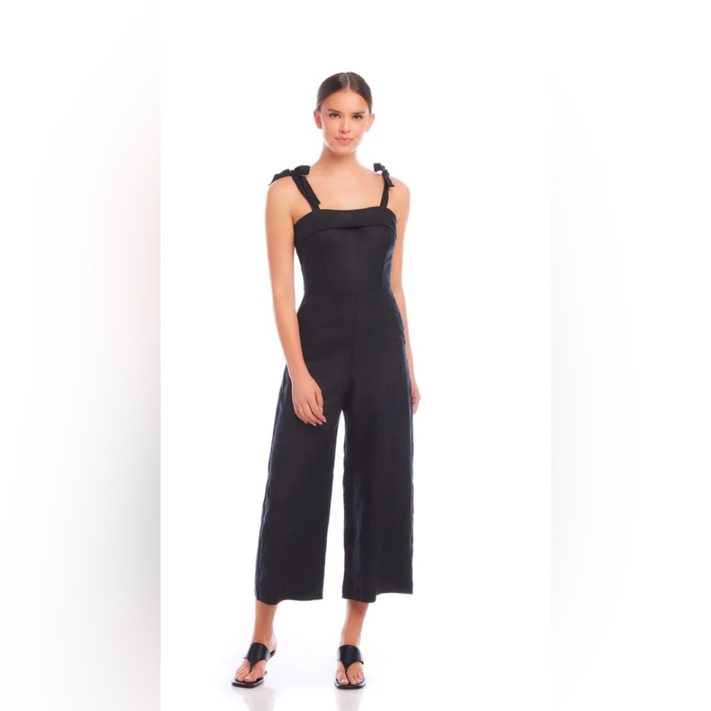 100% linen  Black Jumpsuit